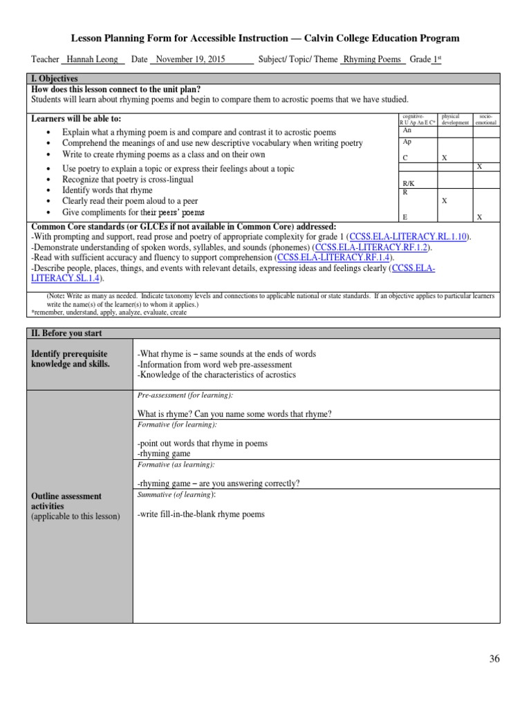 lesson 3 rhyming poems | Poetry | Reading Comprehension
