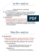 Data Flow Analysis: Goal: This Information Is Used in Various Optimizations