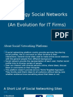 Technology Social Networks-An Evolution For IT Firms