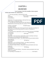 Chapter-1 Secretary: Q.1 A) Select The Correct Answer From The Possible Choices Given Below and Rewrite The Statements