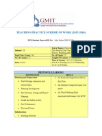 Teaching Practice Scheme of Work (2015-2016) : Previous Learning