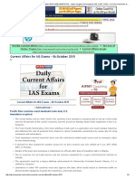 Current Affairs For IAS Exams - 06 October 2015: India's Largest Online Community For IAS Aspirants