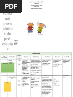 Planificação Semanal Pré -  Escolar