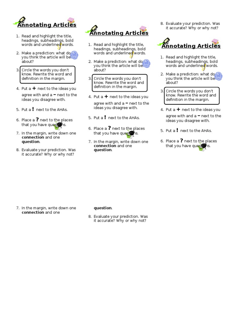 Article Annotation Guide | PDF | Language Arts & Discipline