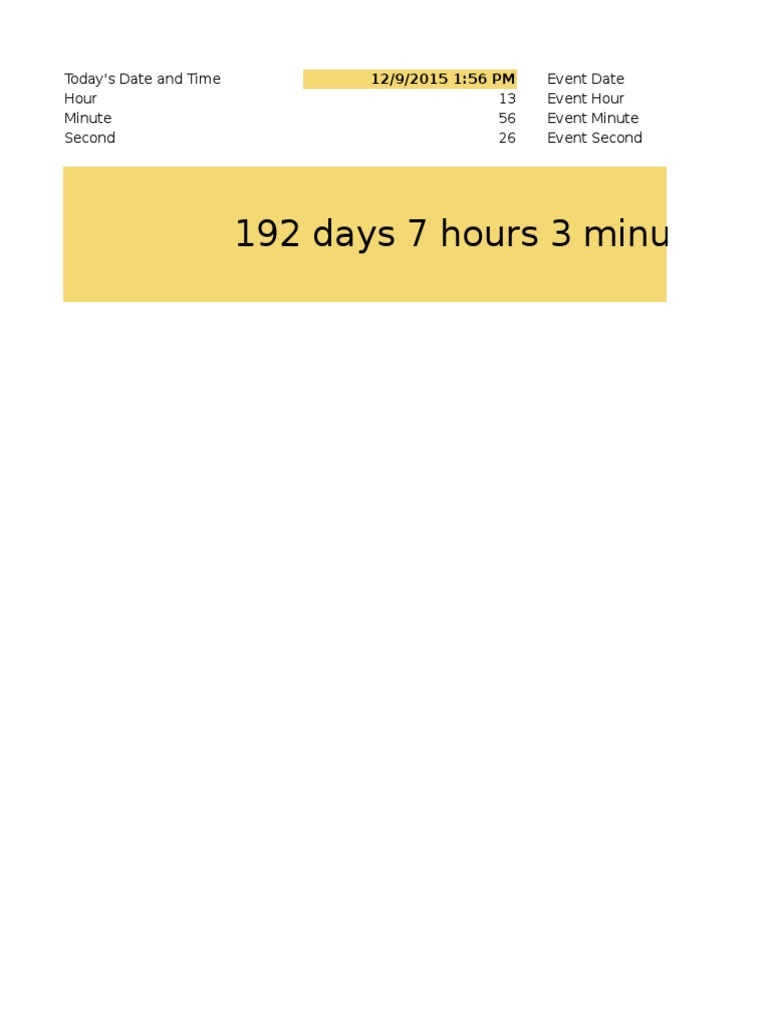 Date Countdown Timer | PDF | Games & Activities