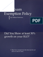 Final Exam Exemption Policy
