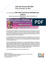 Boletín 054 07 Diciembre Deja 6 Personas Afectadas Por Pólvora