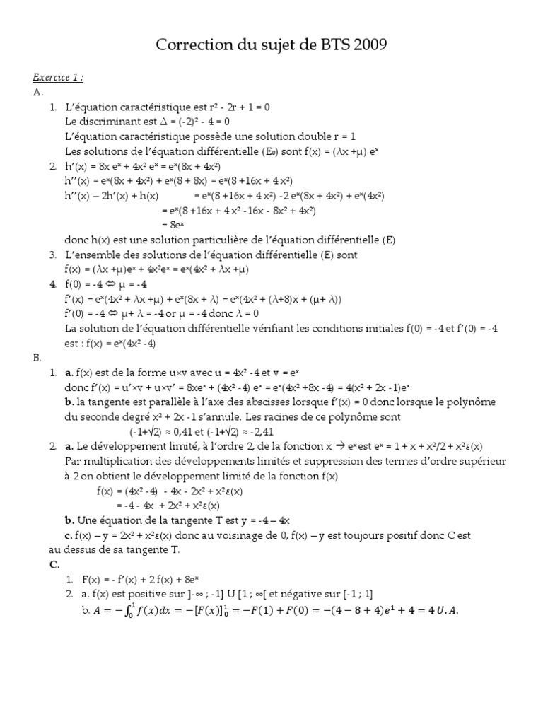 Equation Du Second Degré Exercice Corrigé Bac Pro Pdf Corrige BTS Groupement B 2009 | PDF | Intervalle de confiance | Analyse  mathématique