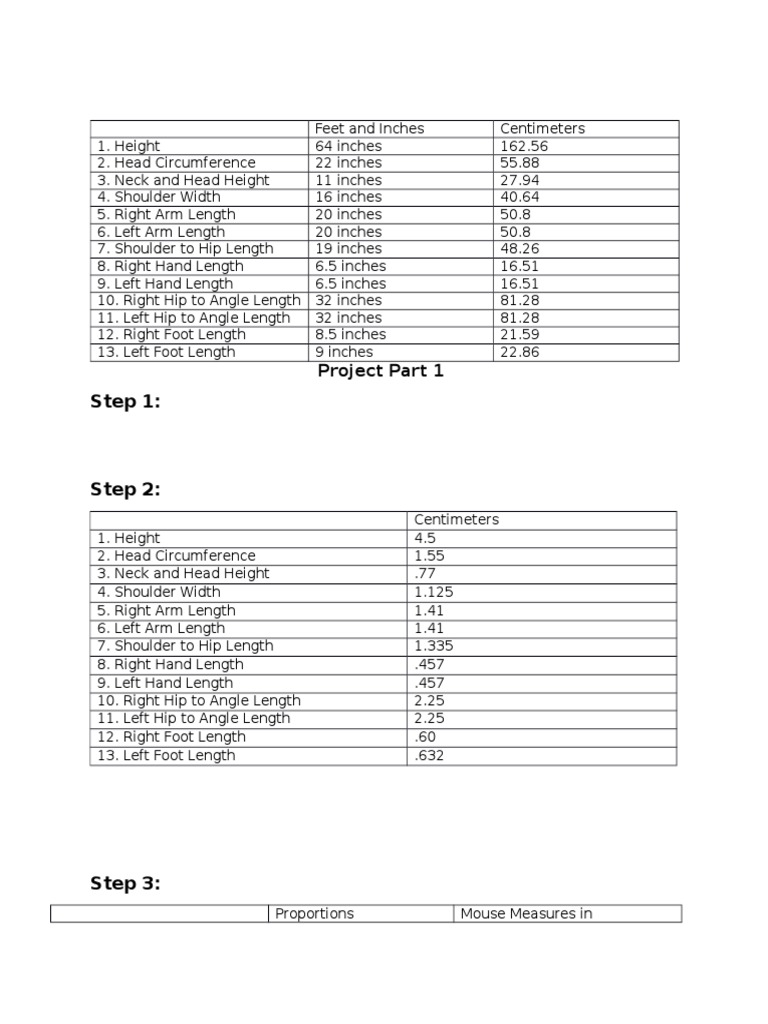Body Measurements Conversion Guide | PDF