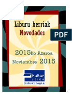 2015eko Azaroko Liburu Berriak - Novedades de Noviembre 2015