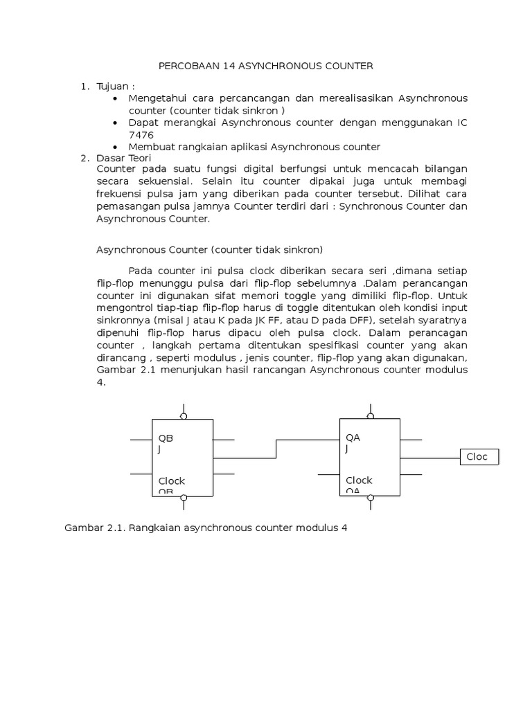 Percobaan 14 Asynchronous Counter | PDF