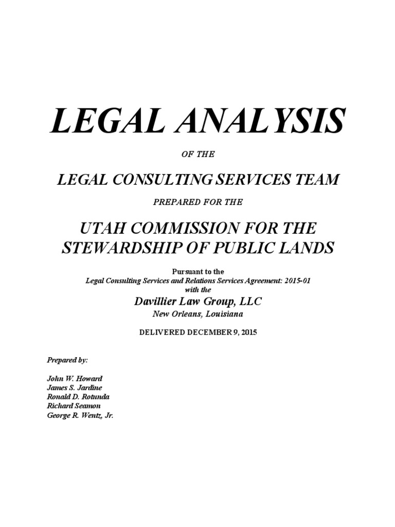Report On The Concept of Utah Suing The Federal Government For Control
