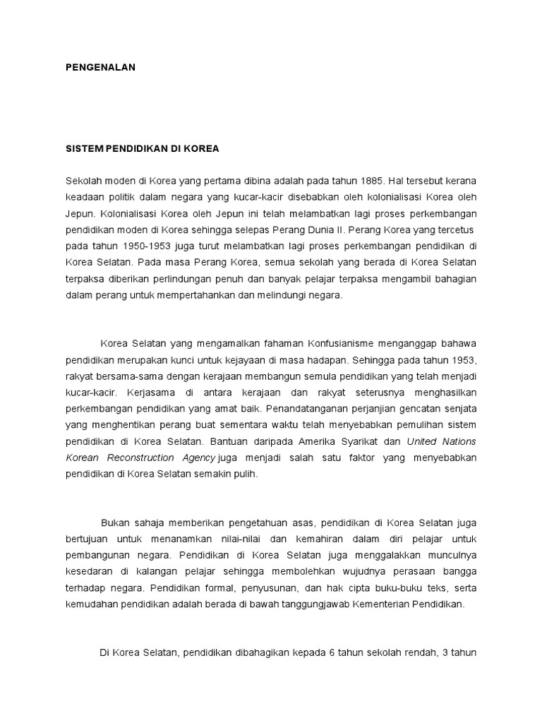 Sistem Pendidikan Di Korea Pdf