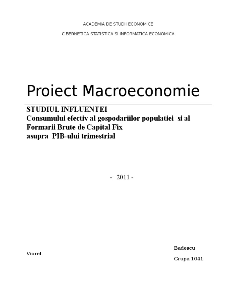 Proiect Macroeconomie Ase | PDF