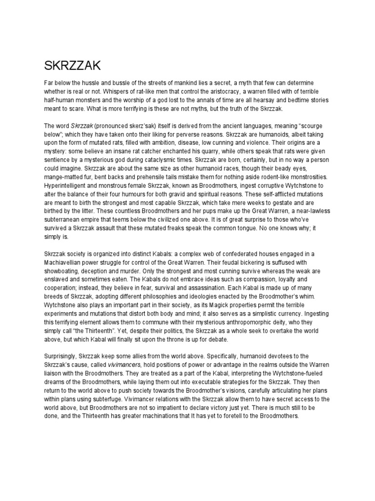 Skrzzak: The Scourge Below | PDF
