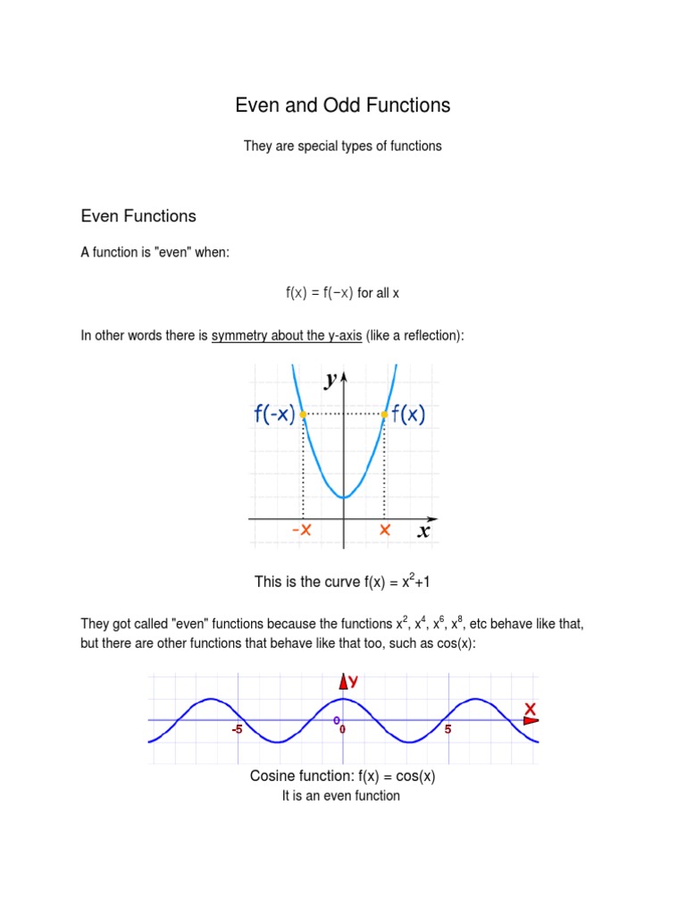 25 Even and Odd Functions | PDF