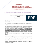 Resumen Normativo de Leyes y Otras Disposiciones Referidos A Seguridad Industrial y Salud Ocupacional