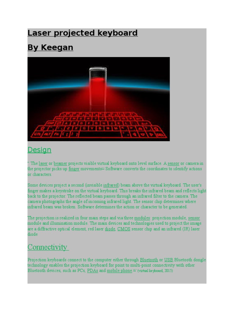 Laser Projected Keyboard | PDF