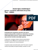 CIA Odgonetnula Tajnu Analizirajući Govor_ Konačno Otkriveno Ko Je Bio Tito! - VIDEO