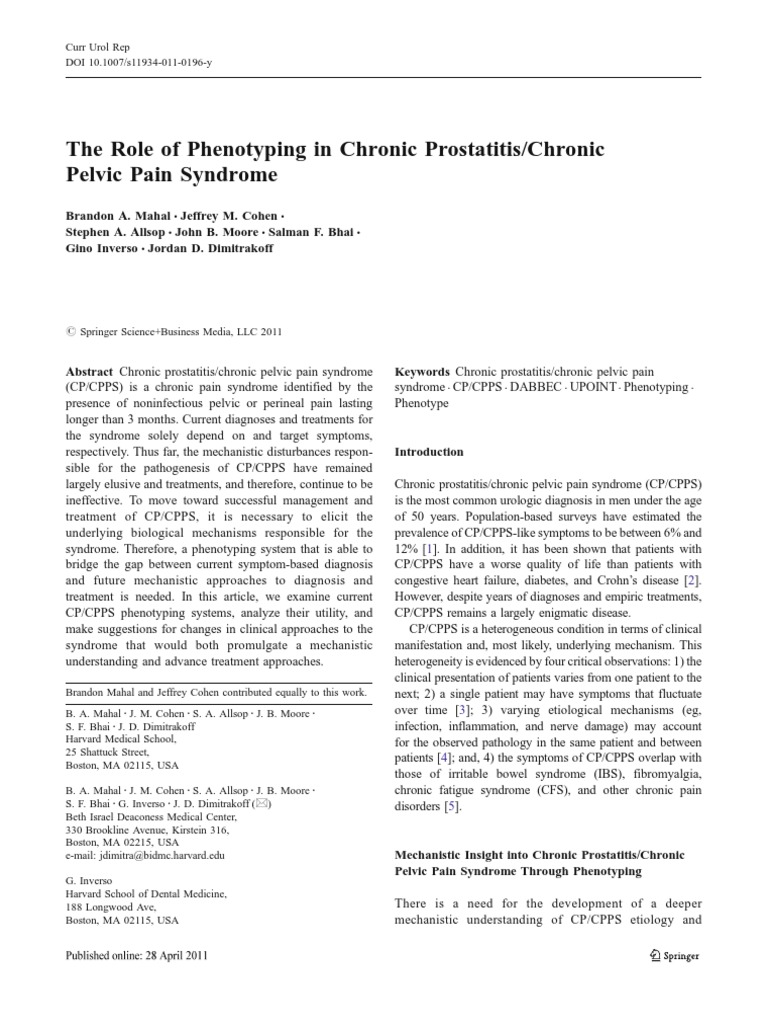 prostatitis chr