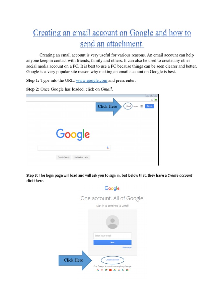 How to Create a Gmail Account | PDF | Email | Gmail