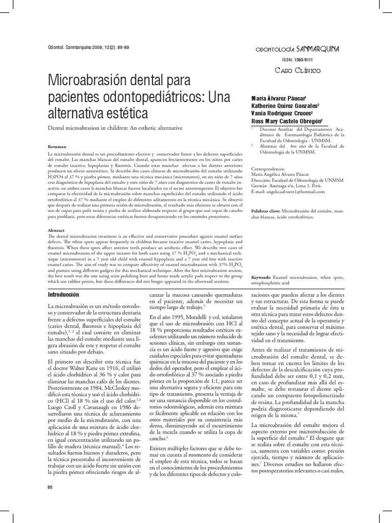 Microabrasion Dental PDF PDF Diente humano Odontología