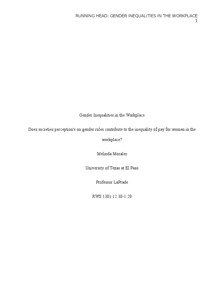 Gender Pay Gap and Workplace Inequality | PDF | Gender Role | Woman