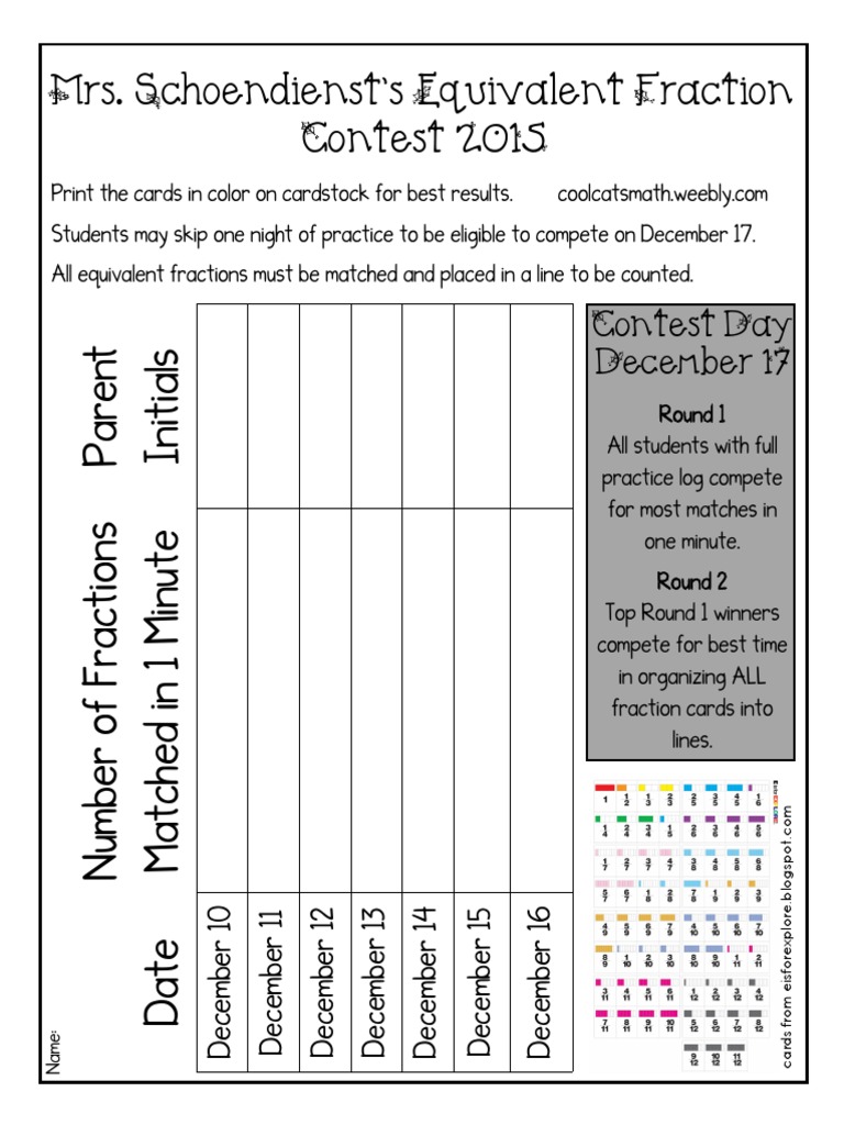 Equivalent Fraction Contest Guidelines | PDF | Art