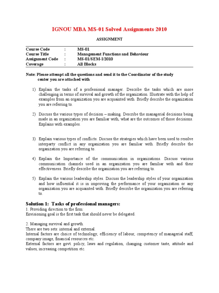 ms01 Jan2010 Ans | PDF