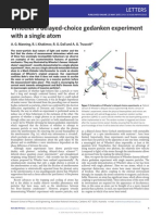 Wheeler's Delayed-Choice Gedanken Experiment With A Single Atom