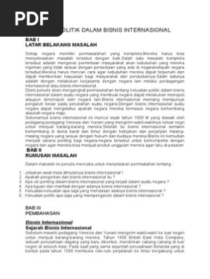 Kekuatan Politik Dalam Bisnis Internasional