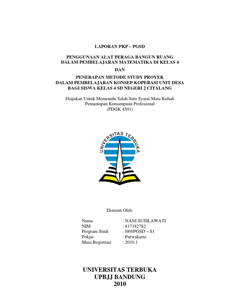 Laporan Pkp Alat Peraga Bangun Ruang Dan Metode Study Proyek