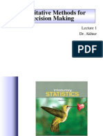 Quantitative Methods For Decision Making: Dr. Akhter