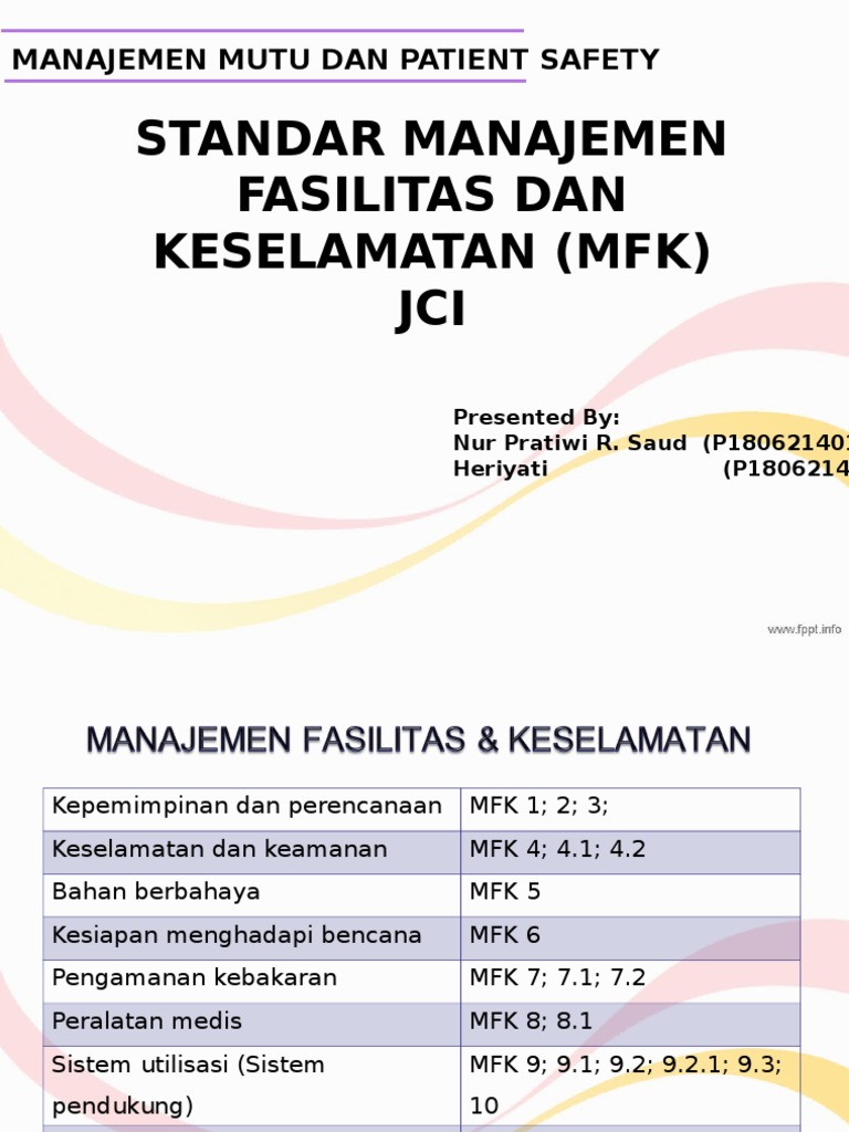 Standar Manajemen Fasilitas MFK | PDF | Pengembangan Diri | Sains ...