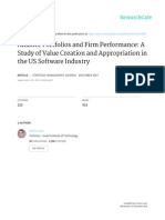 Alliance Portfolios and Firm Performance - A Study of Value Creation and Appropriation in The U.S. Software Industry