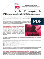 47. Solidaires - Déclaration Du 6ème Congrès - 5 Juin 2014
