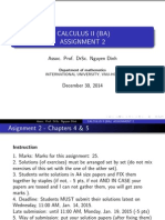 Calculus Ii (Ba) Assignment 2: Assoc. Prof. Drsc. Nguyen Dinh