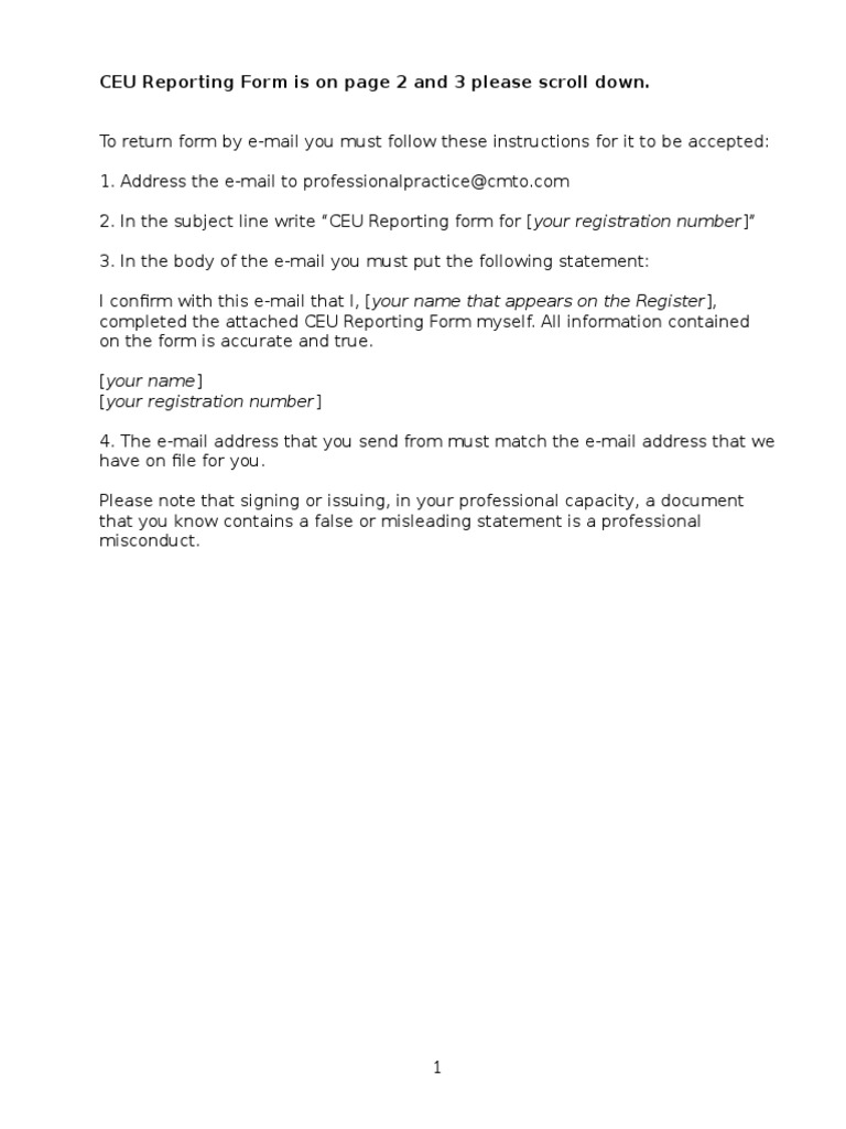 CEU Reporting Form Submission Guide | PDF | Finance & Money Management