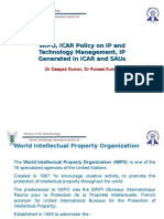 Wipo, Icar Policy On Ip and Technology Management, Ip Generated in Icar and Saus