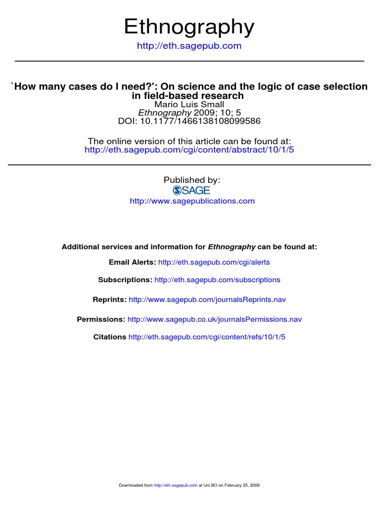 Small How Many Cases Do I Need PDF Ethnography Qualitative Research
