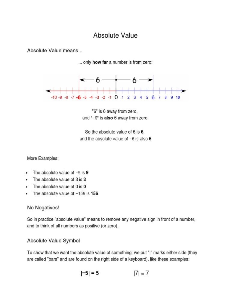43 Absolute Value | PDF | Inequality (Mathematics) | Mathematical Objects
