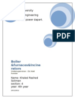 Boiler &furnaces&incine Rators: Helwan University Faculty of Engineering Mechanical Power Dapart