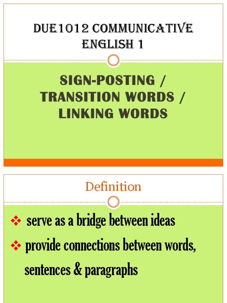 Transition Words for English 101 | PDF