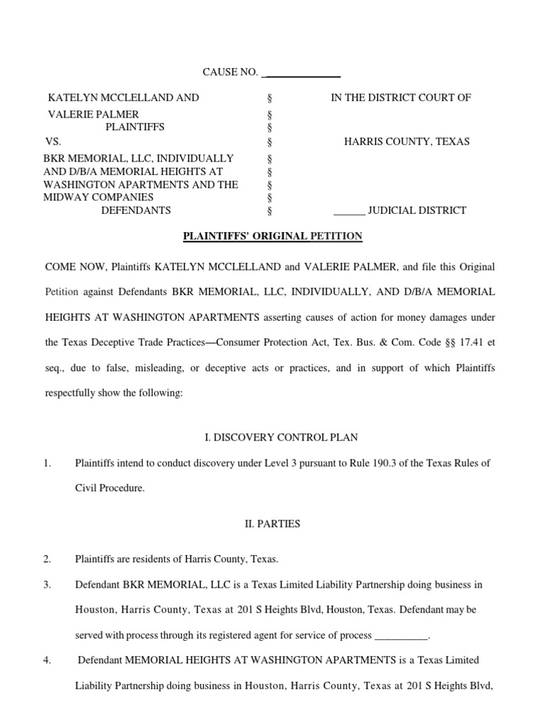 Brent Coon Houston Bed Bug Lawsuit PDF Damages Attorney's Fee