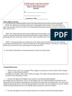 FHS 2500 Activity/ Lesson Plan Evaluation For Two Hour Block Plan