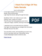 Sonnet Xlii - I Hunt For A Sign of You - Poem by Pablo Neruda