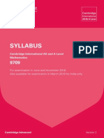 Syllabus: Cambridge International AS and A Level Mathematics