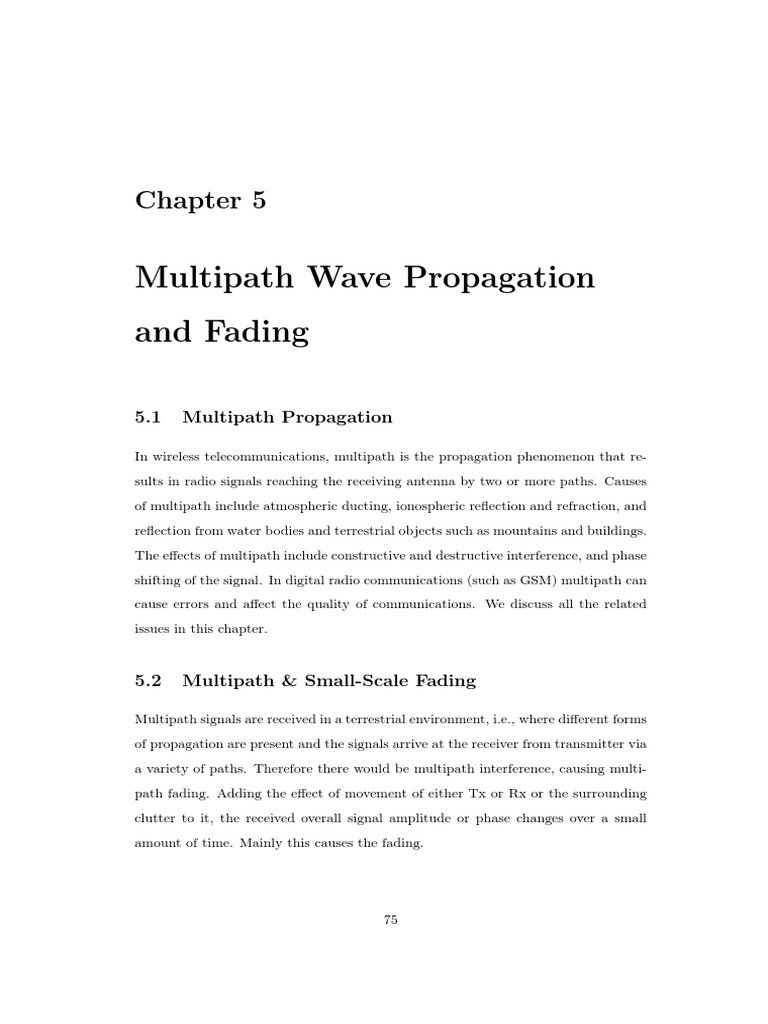 Multipath Wave Propagation and Fading | PDF
