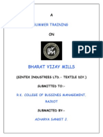 Summer Training Report on Bharat Vijay Mills Textile Industry