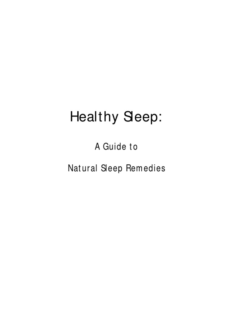 A Guide To Natural Sleep Remedies | PDF | Relaxation (Psychology ...